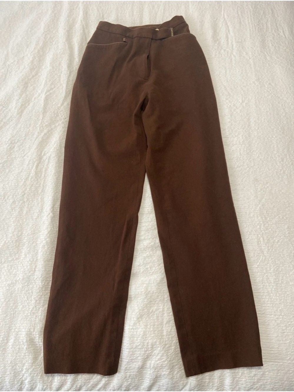 Ralph Lauren Vintage Y2K Stretch Cotton Chino Trousers Chocolate Brown Size 4